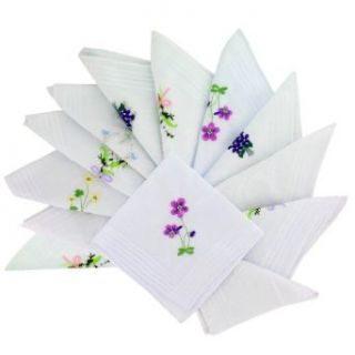 Pack of 13 Ladies Embroidered Handkerchiefs (HH123