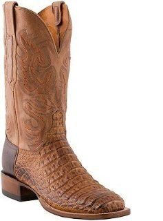  Lucchese 1883 Cowboy Exotic Hornback Caiman C1066 Tan Shoes