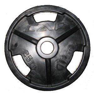 45 lb 2 Black Rubber Coated Grip Weight Plate Sports