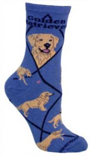 Golden Retriever Dog Blue Cotton Ladies Socks Clothing