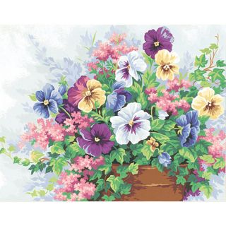 Potted Pansies 14x11 Paint by Number Kit