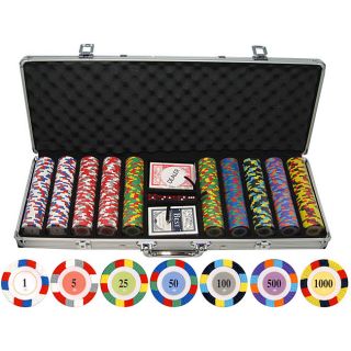 Classic 13.5 gram 500 piece Clay Poker Chips Set