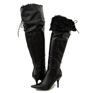 Breckelles Miley22 Thigh High Boots Black Shoes