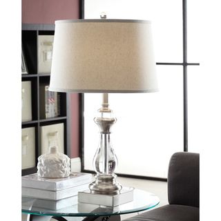 Crystal Curve Table Lamp with Cream Shade