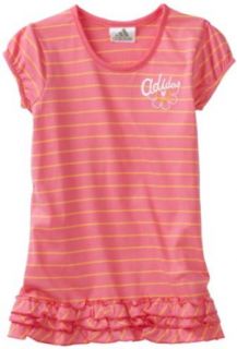 adidas Girls 2 6X Swivel Stripe Top, Bright Pink, 2T