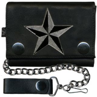 Nautical Star Leather Wallet W/ Chain Clothing
