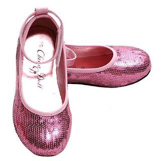 Girls Light Pink Sequin Soft Sole Dress Shoe 7: China Doll: Shoes