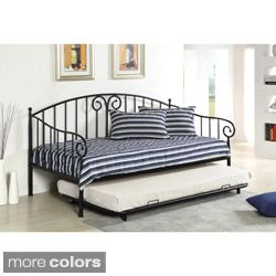 Enitial Lab Traditional Link Spring Wrought Iron Style Daybed with