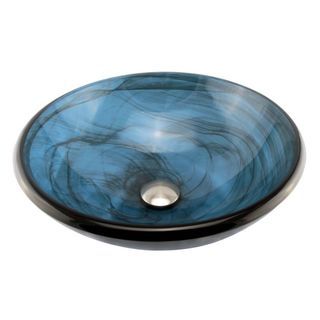 Elite Tempered Glass Swirl Pattern Vessel Sink