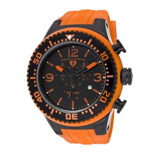 Swiss Legend Mens Neptune Orange Silicone Watch