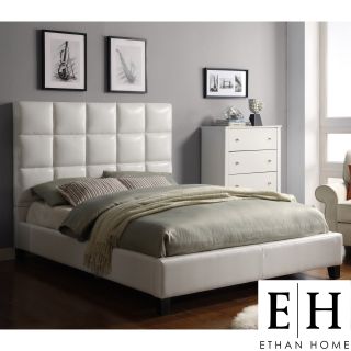 ETHAN HOME Sarajevo Queen Sized White Faux Leather Bed Today $365.49
