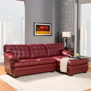 Delphine Red Bonded Leather Sectional