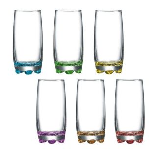 Lot de 6 verres 37 cl en verre coloré   Forme haute   Contenance  37