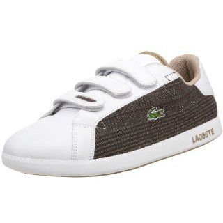 Lacoste Mens Prep Plaid Sneaker,White/Brown,11 M Shoes
