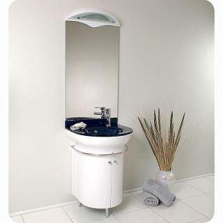 Fresca Calmo 24 inch White Modern Mirrored Bathroom Vanity