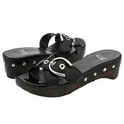 Stuart Weitzman Horseset 2 Black Soft Patent Sandals   Size 7.5
