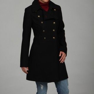 Tommy Hilfiger Womens Wool Double breasted Button front Military Coat