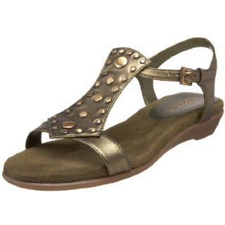 Womens Athens Sandal Sandal,Green Metallic Leather,10 M US Shoes