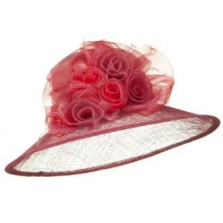 Rosette Flower Ribbon Sinamay Hat   Rose W26S38E Clothing