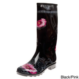 Henry Ferrera Womens Victorian Floral Printed Rain Boots