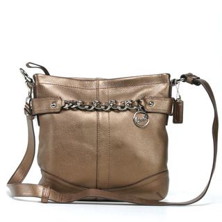 Coach Chain Strap Copper Leather Crossbody Bag