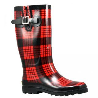  Western Chief   Womens Red New Jack Plaid Rain Boots Shoes