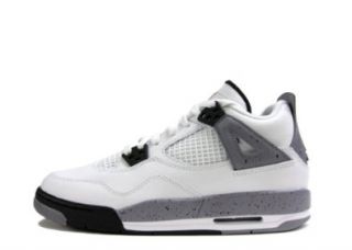  Air Jordan 4 Retro (GS) White/Black Cement Grey Size 7Y Shoes