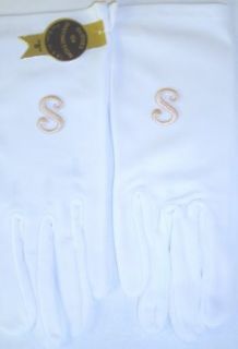 G207, White Nylon Long Wedding Gloves with Customer Chosen