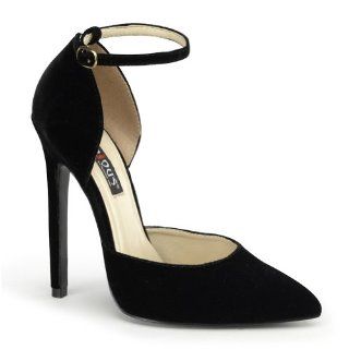 Inch Heel Sexy Shoes Dorsay Pumps Pointed Toe Black Velvet Shoes