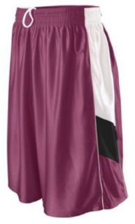 Girls Tri Color Dazzle Game Basketball Short MAROON/ WHITE