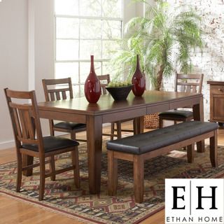 Kai 6 piece Mission Oak Dining Set With Butterfly Leaf