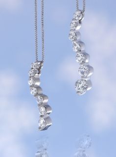 Two sparkling diamond pendants featuring gorgeous certified diamonds