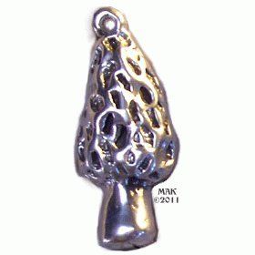 Morel Mushroom Style A   Pewter Pendant   Nature, Forest