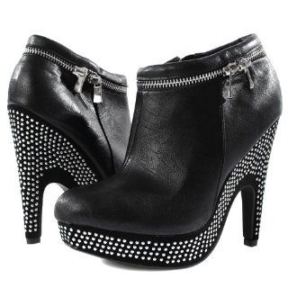 Official Studded Ankle Boots BLACK Shoes