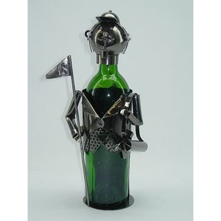 Fabulous Hand Made Metal Caddy Golfer Character Wine Bottle Holder