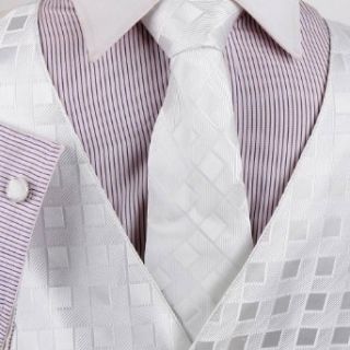 White Checker Mens Fashion Designer Tuxedo with Necktie