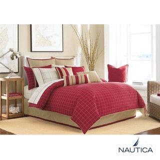 Nautica Brayton Point Red King 12 piece Bed in a Bag with Sheet Set