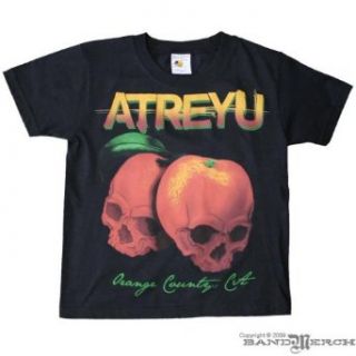 Atreyu   Orange Skull Juvee T Shirt, Size Large, Color