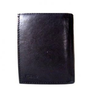 Leather Triifold Wallet Color: Black: Clothing