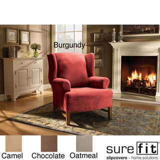 Stretch Suede Wingchair Slipcover