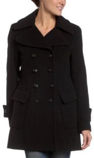 Esprit Womens Wool Blend Vintage Military Style Pea Coat