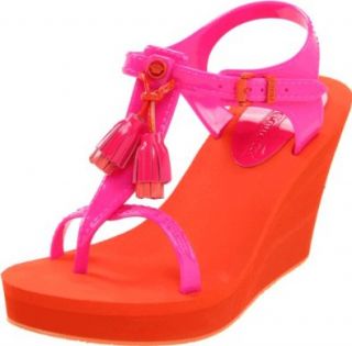 Lily Slingback Sandal,Pop Pink/Orange Fizz Rubber,5 M US Shoes