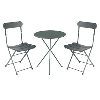 CASSIS Set table + 2 chaises acier 60 cm fer   Achat / Vente SALON DE