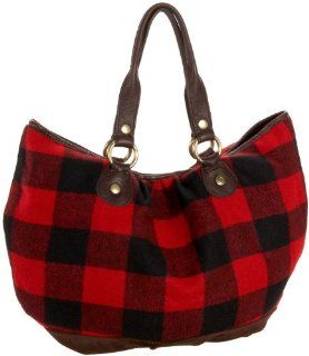  Lucky Brand Soulful Plaid Flannel Tote,Red Plaid,one size: Shoes