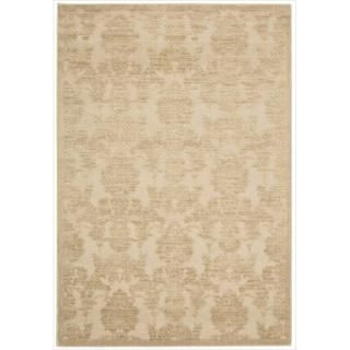 Graphic Illusions Damask Light Gold Rug (53 x 75)