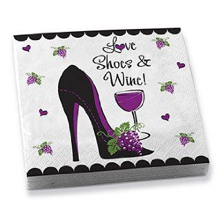 Love Wine and Shoes Cocktail Napkins   20 Napkins Kitchen