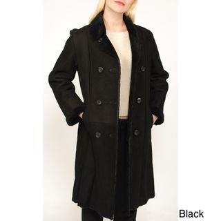 Aston Womens Double breasted Shearling Coat