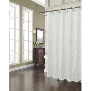 Vinery Embroidered Natural Shower Curtain