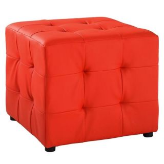 Pouf cube rouge 43x43x38cm   Achat / Vente POUF   POIRE Pouf cube