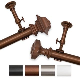 Elegant Touch 100 to 144 inch Adjustable Curtain Rod Set